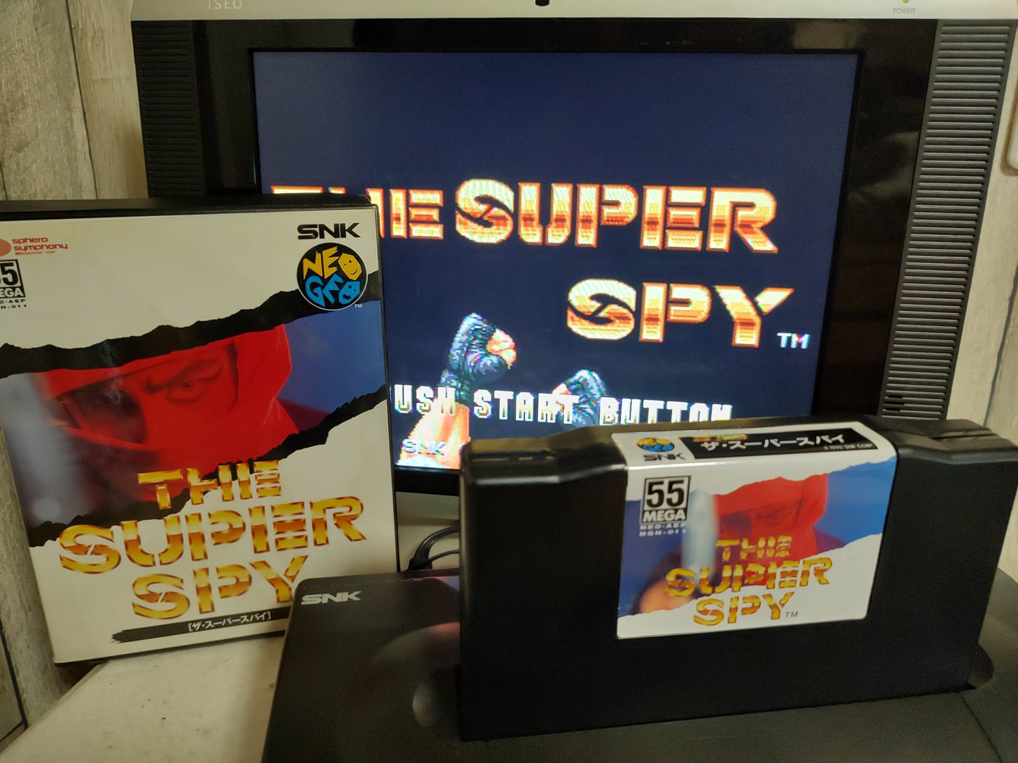 THE SUPER SPY SNK NEO GEO AES Cartridge, Manual Boxed set tested-f0821