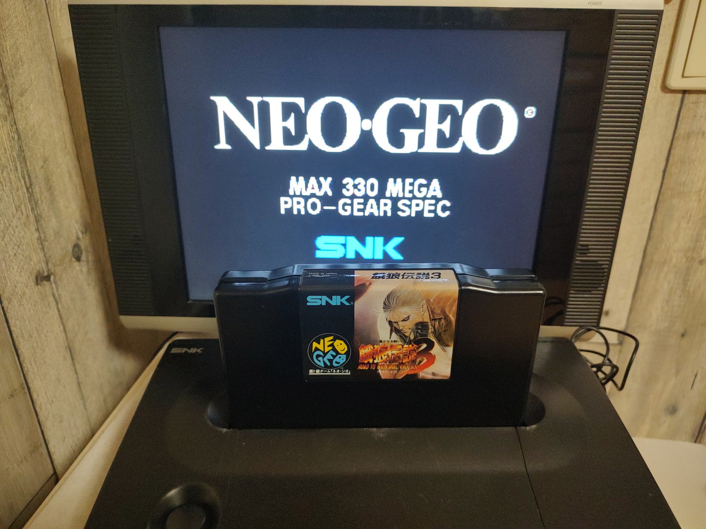 SNK NEO GEO NEOGEO ROM Console System AES, Fight Stick, PSU set, Working-f0830-