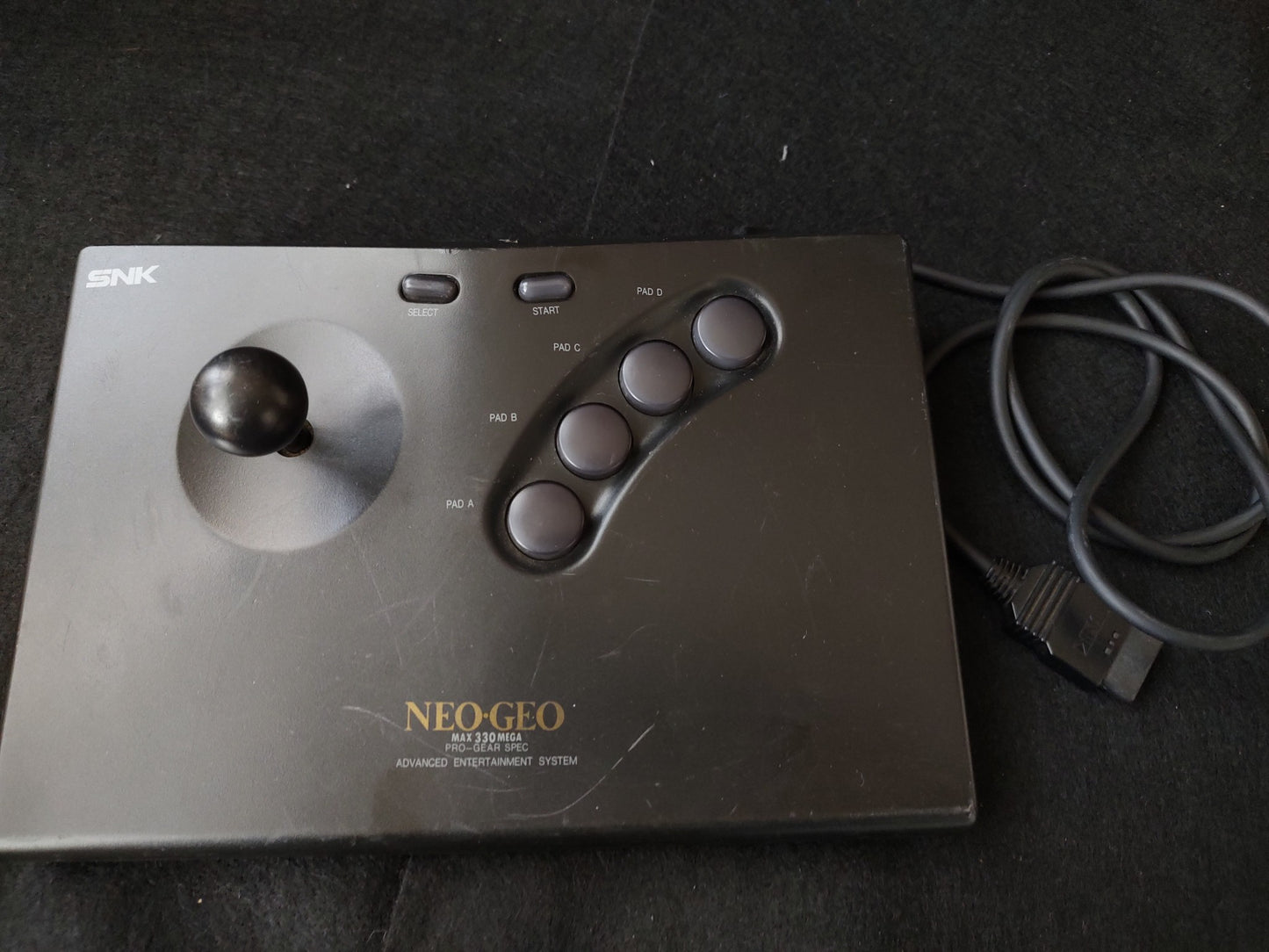 SNK NEO GEO NEOGEO ROM Console System AES, Fight Stick, PSU set, Working-f0830-