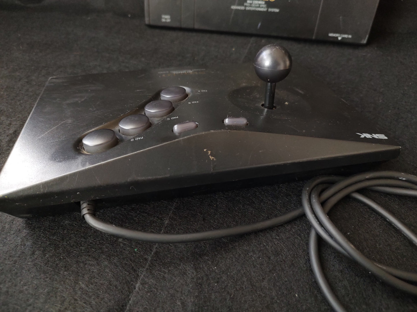 SNK NEO GEO NEOGEO ROM Console System AES, Fight Stick, PSU set, Working-f0830-