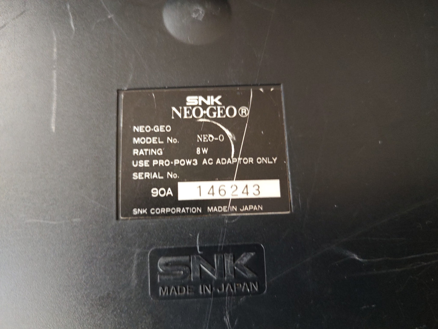 SNK NEO GEO NEOGEO ROM Console System AES, Fight Stick, PSU set, Working-f0830-