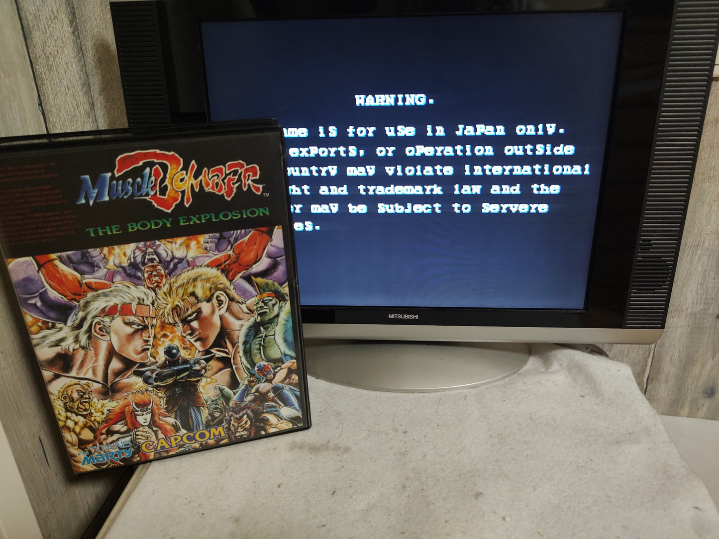 MUSCLE BOMBER (Saturday Night Slam Masters) FM TOWNS / MARTY Boxed set-f0831-
