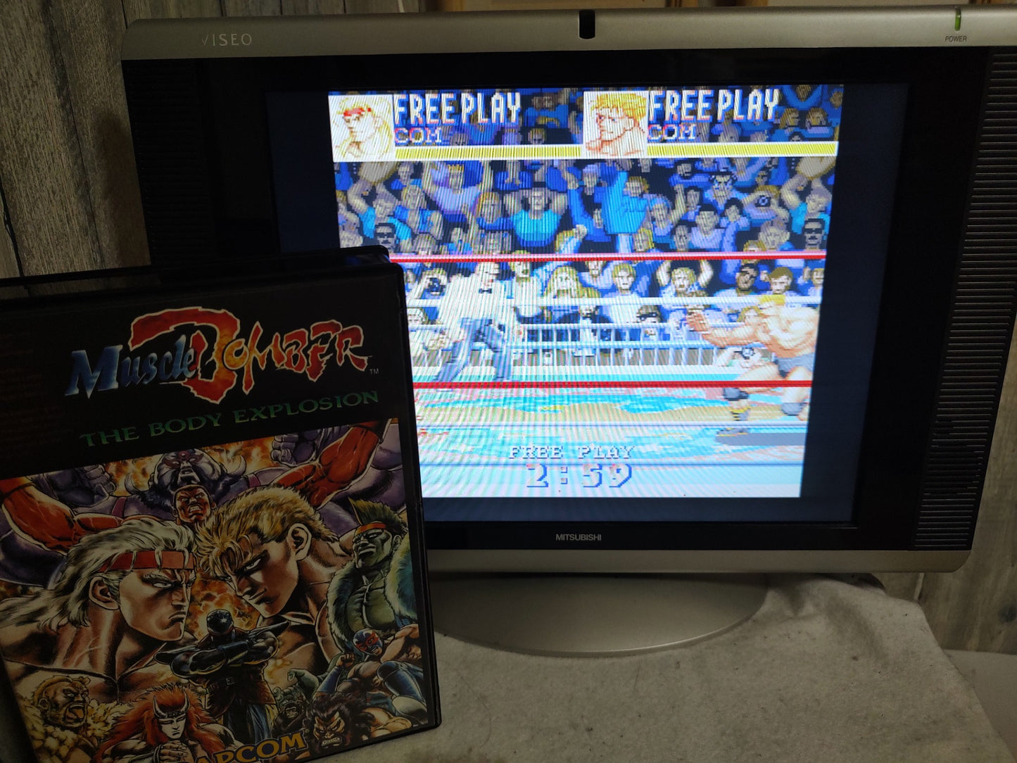 MUSCLE BOMBER (Saturday Night Slam Masters) FM TOWNS / MARTY Boxed set-f0831-