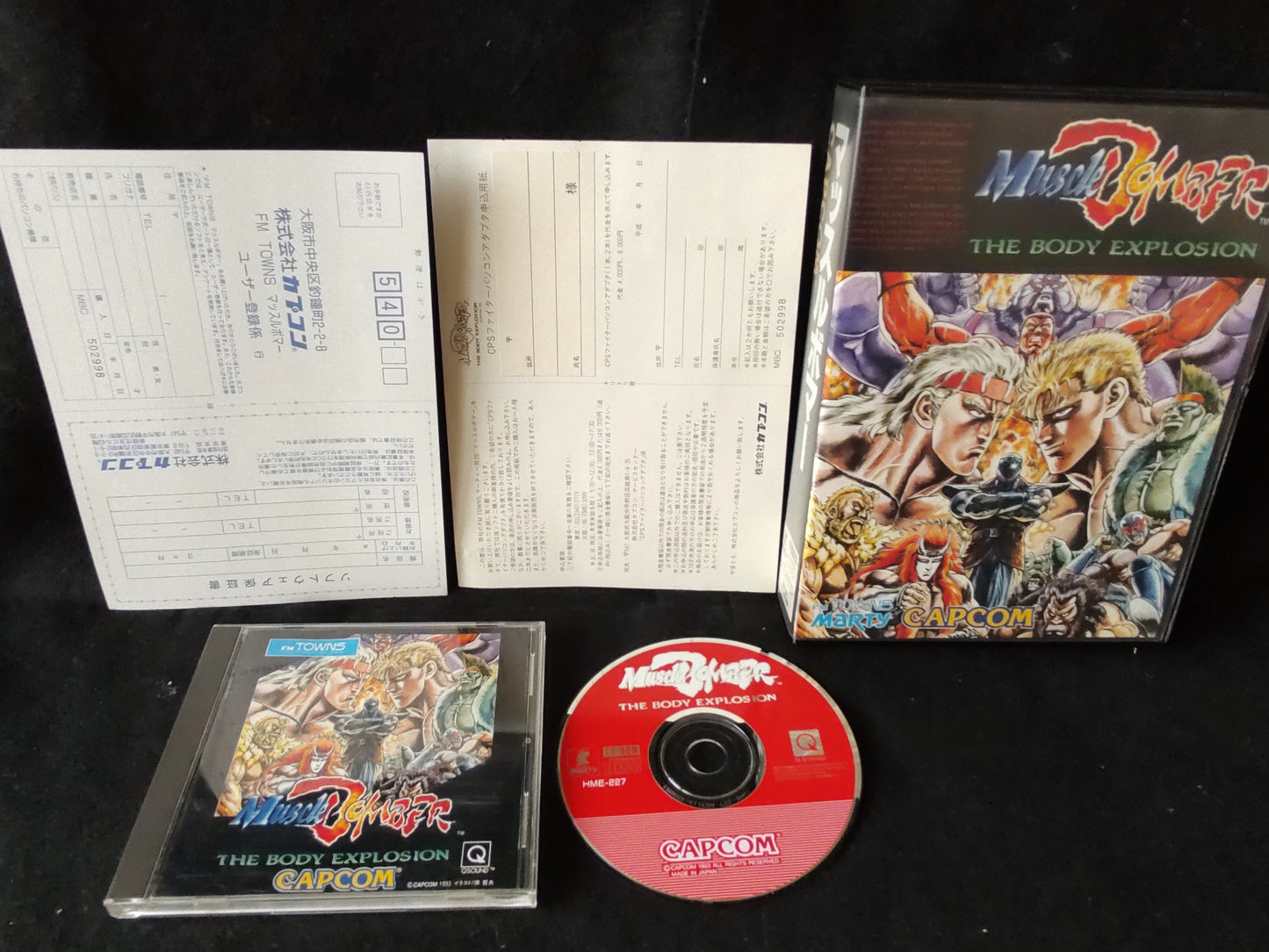 MUSCLE BOMBER (Saturday Night Slam Masters) FM TOWNS / MARTY Boxed set-f0831-
