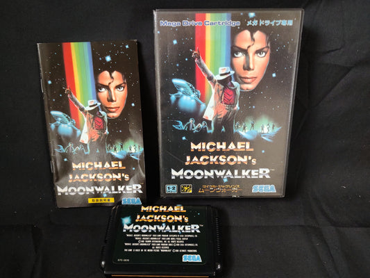 Michael Jackson's Moonwalker SEGA MEGA DRIVE Genesis Cart, Manual, Box-f0911-