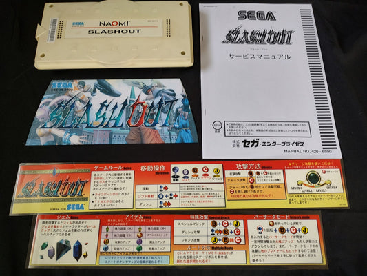 SLASHOUT NAOMI PCB System Cartridge,Instruction Card set, Working-f0914-