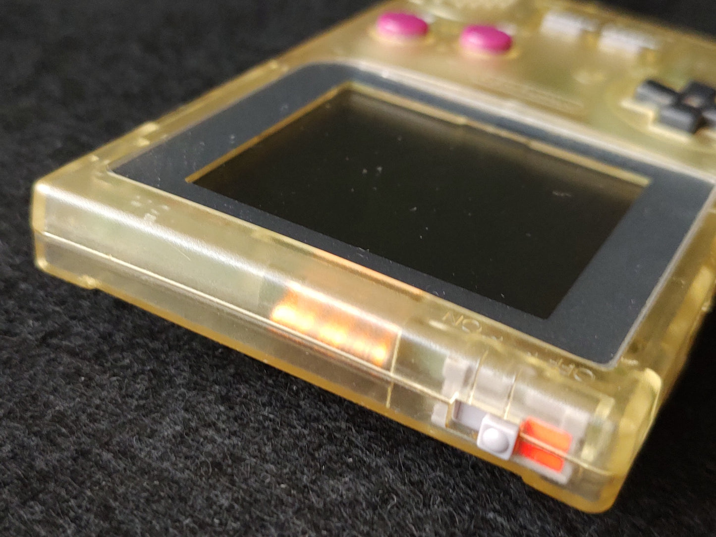 Gameboy Pocket FAMITSU Skeleton MGB-001 Console Game and box set, Working-f0914-