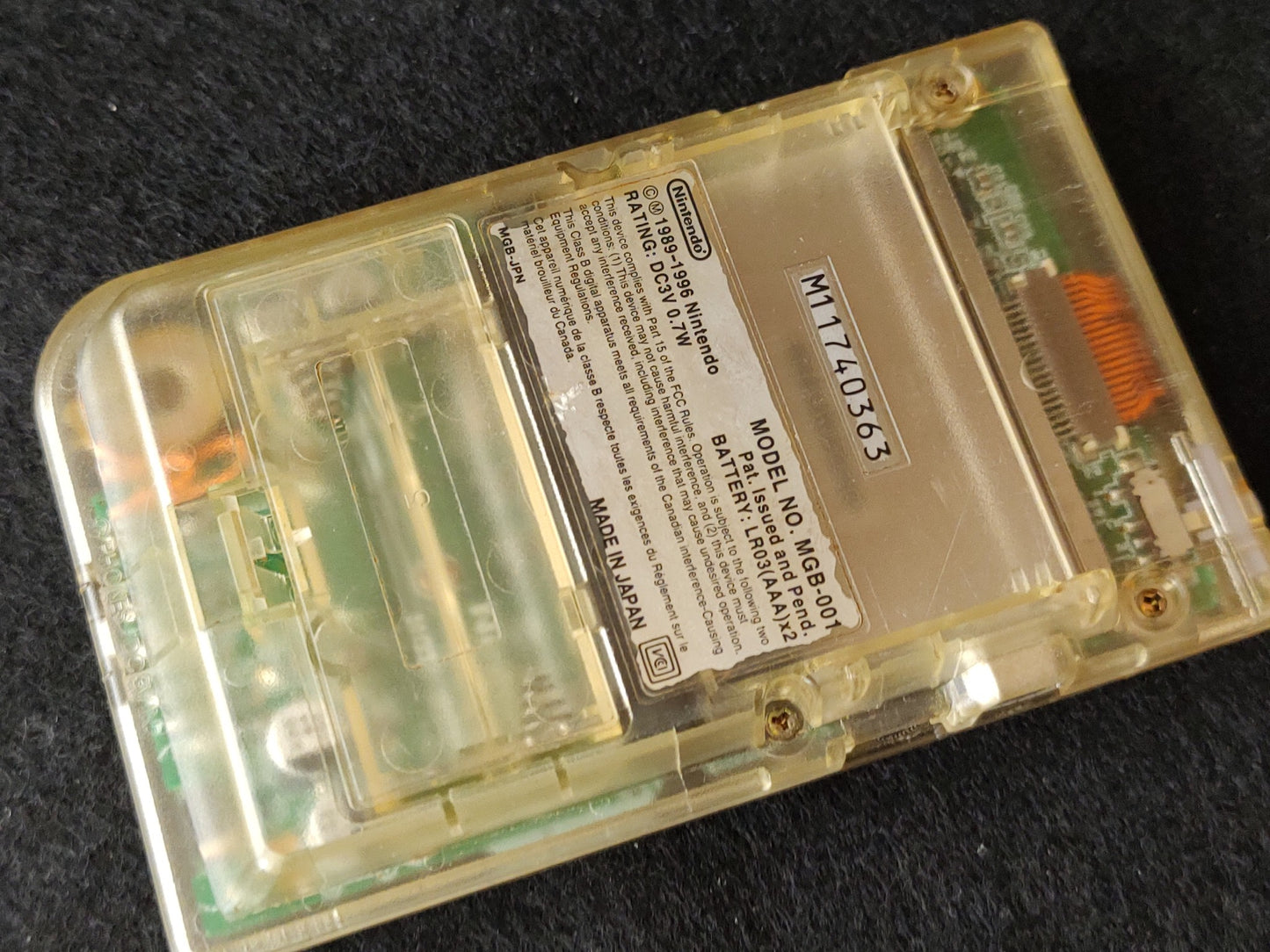Gameboy Pocket FAMITSU Skeleton MGB-001 Console Game and box set, Working-f0914-