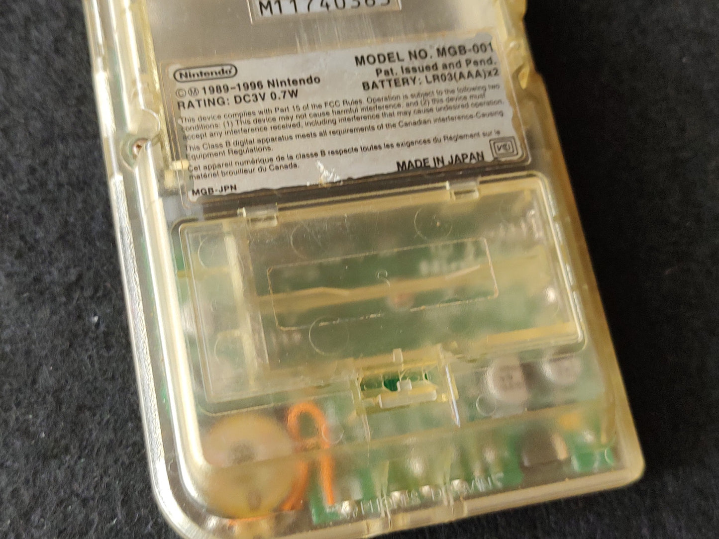 Gameboy Pocket FAMITSU Skeleton MGB-001 Console Game and box set, Working-f0914-