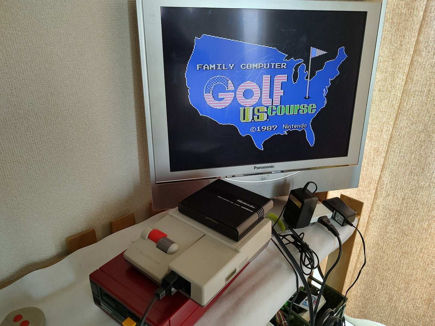 Mario Golf US Coruse (NES) Disk System, Game disk and box set, working-f0922-