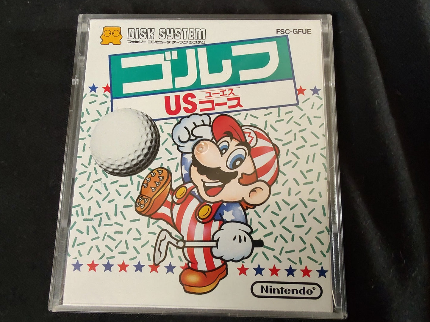 Mario Golf US Coruse (NES) Disk System, Game disk and box set, working-f0922-