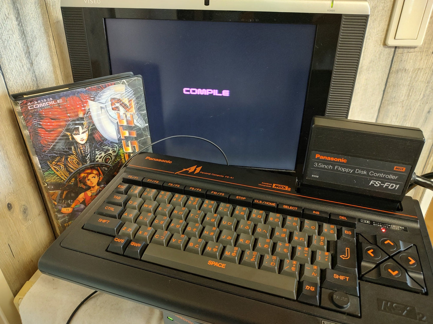 ALESTE 2 COMPILE MSX MSX2 Game Disks, w/Manual, Art Book, Box. Working-f0930-