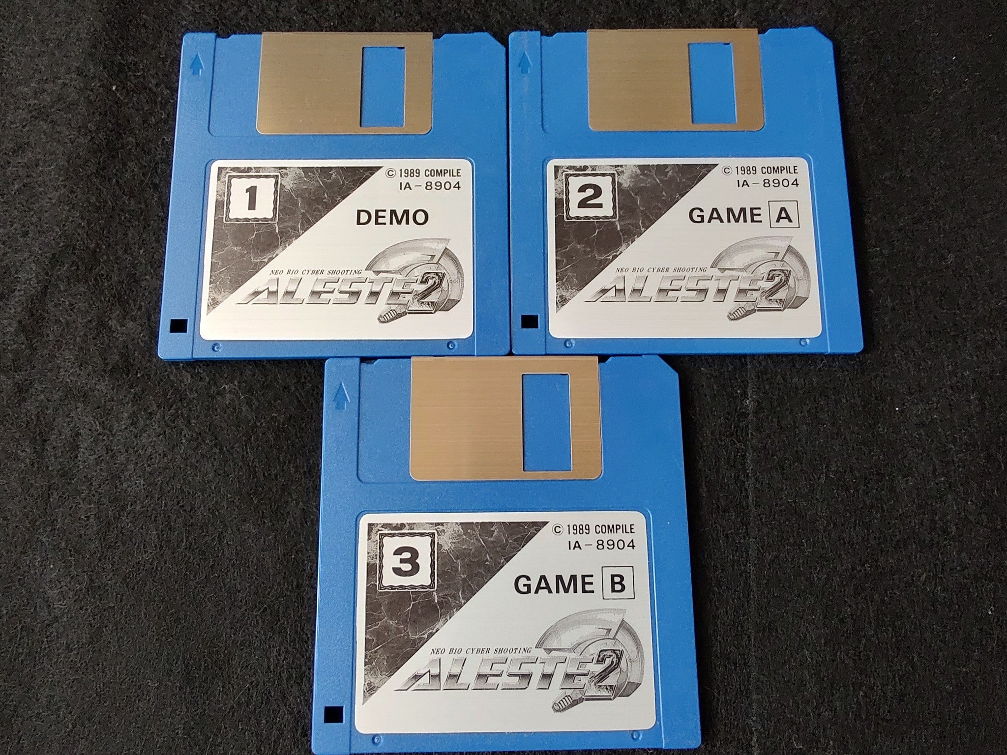 ALESTE 2 COMPILE MSX MSX2 Game Disks, w/Manual, Art Book, Box