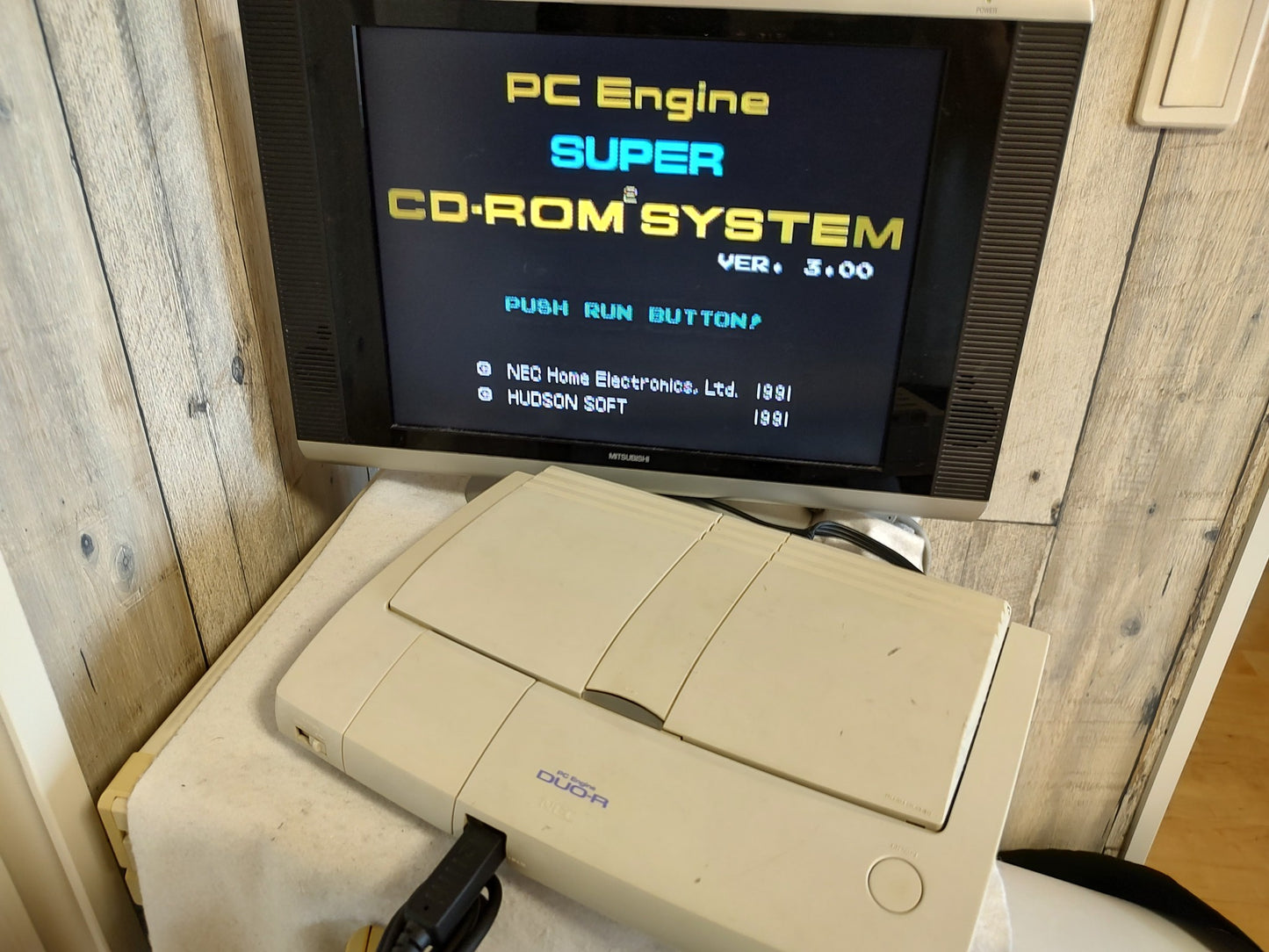 NEC PC Engine DUO-R Console(TurboDUO PI-TG10),w/Pad, PSU set, Working-f0930-