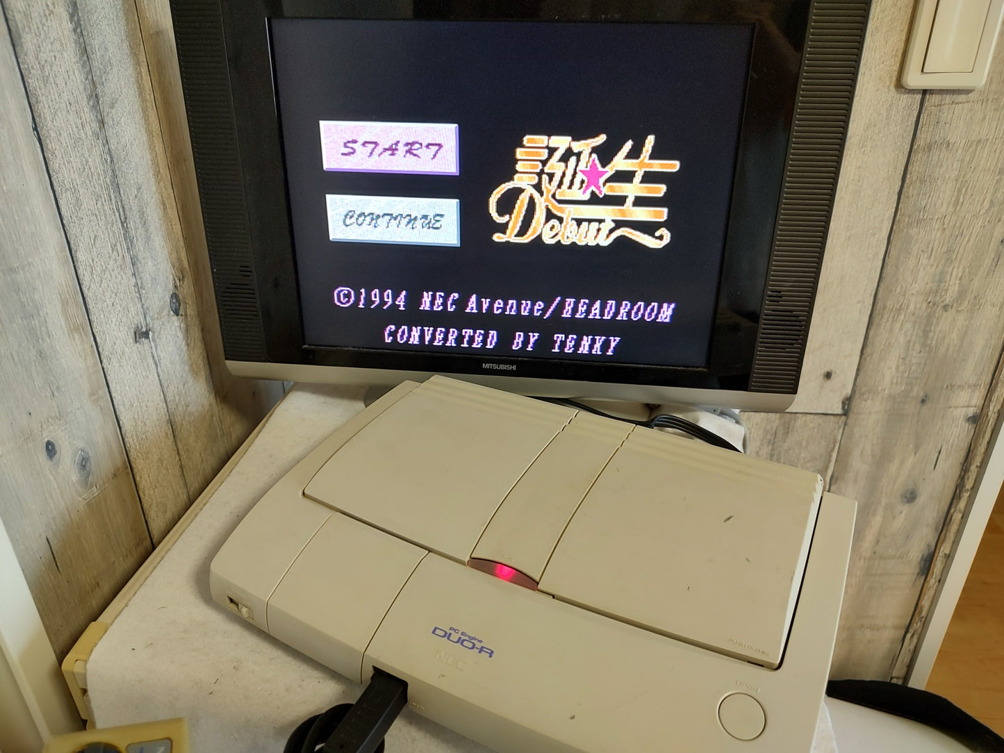 NEC PC Engine DUO-R Console(TurboDUO PI-TG10),w/Pad, PSU set, Working-f0930-