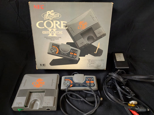 NEC PC Engine Coregrafx2 Console PI-TG7 TurboGrafx16,Pad,AV cable,Box set-f1003-