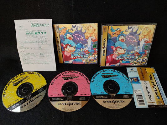 Super Adventure Rockman SEGA Saturn Game Disk, Manual, Case set, Working-f1016-