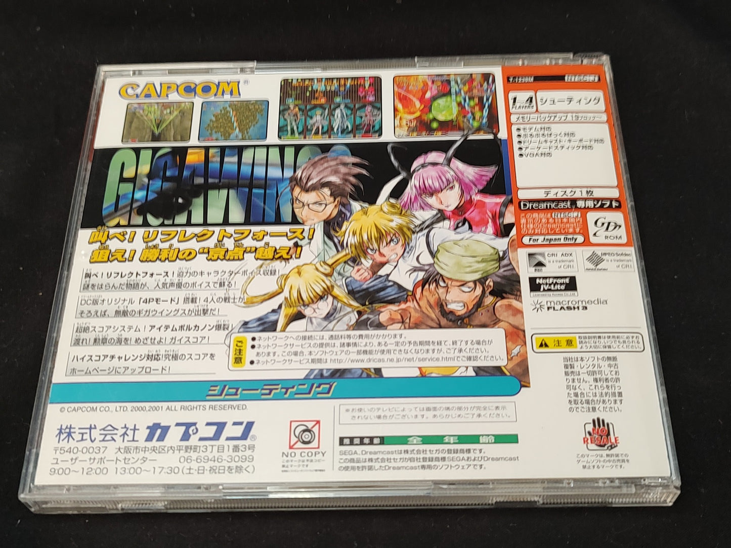 GIGA WING 2 SEGA DreamCast /Game disk, w/Spine card, Manual, Case set-f1020-