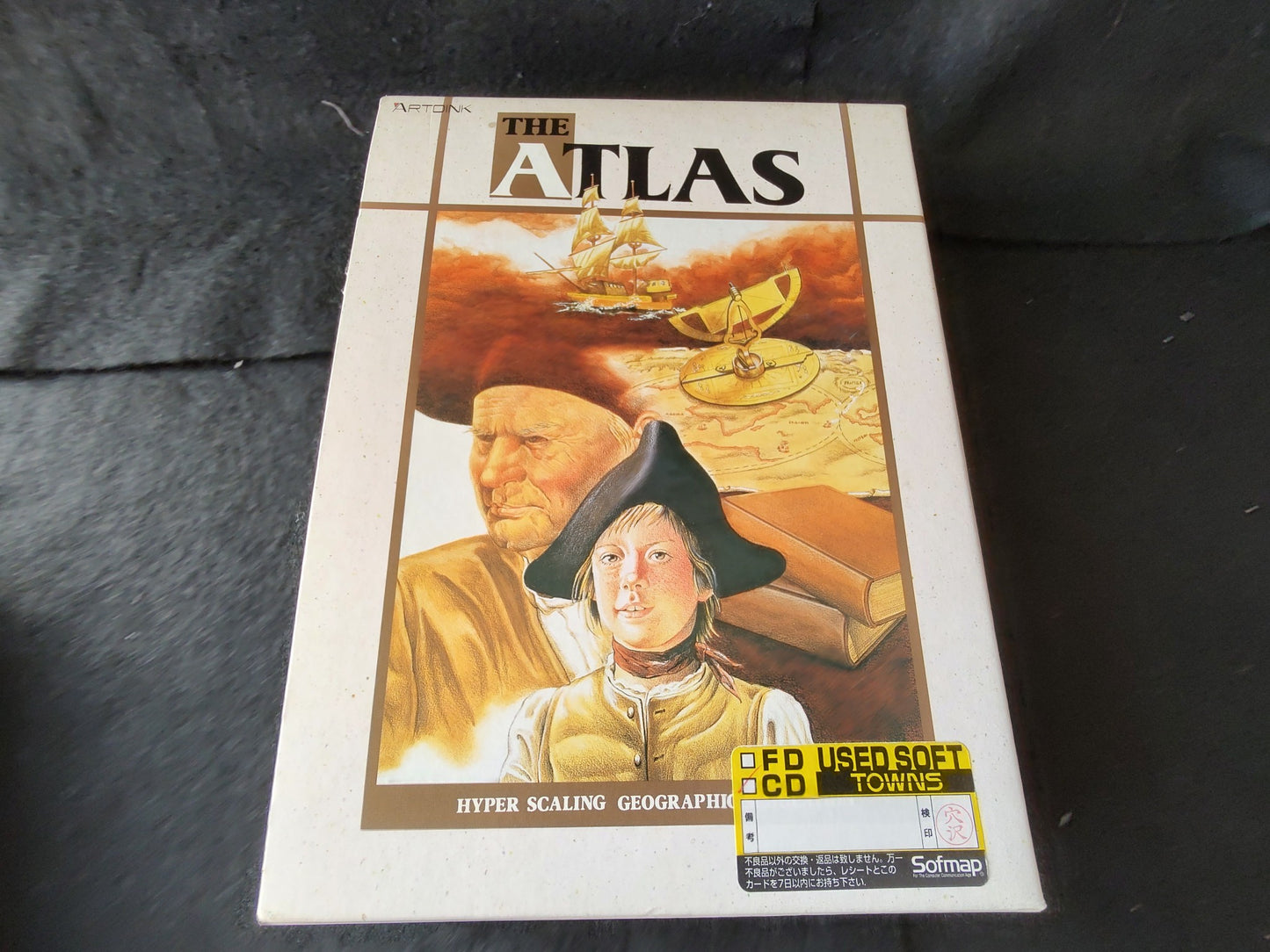 THE ATLAS ARTDINK FM TOWNS Marty Game w/Manual, Box set, Working-f1022-