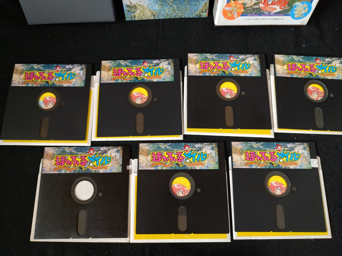 PC-8801 PC88 Popful Mail Game Disks, Manual, Box set, Working-f1117-