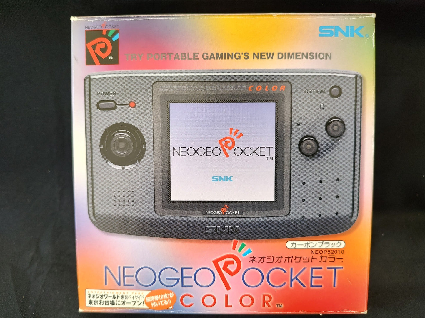 SNK NEOGEO POCKET Color Carbon Black Console and box set, Working-f1124-