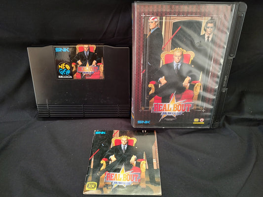 Real Bout Fatal Fury SNK NEO GEO AES Cartridge, Manual Boxed set tested-f1128-