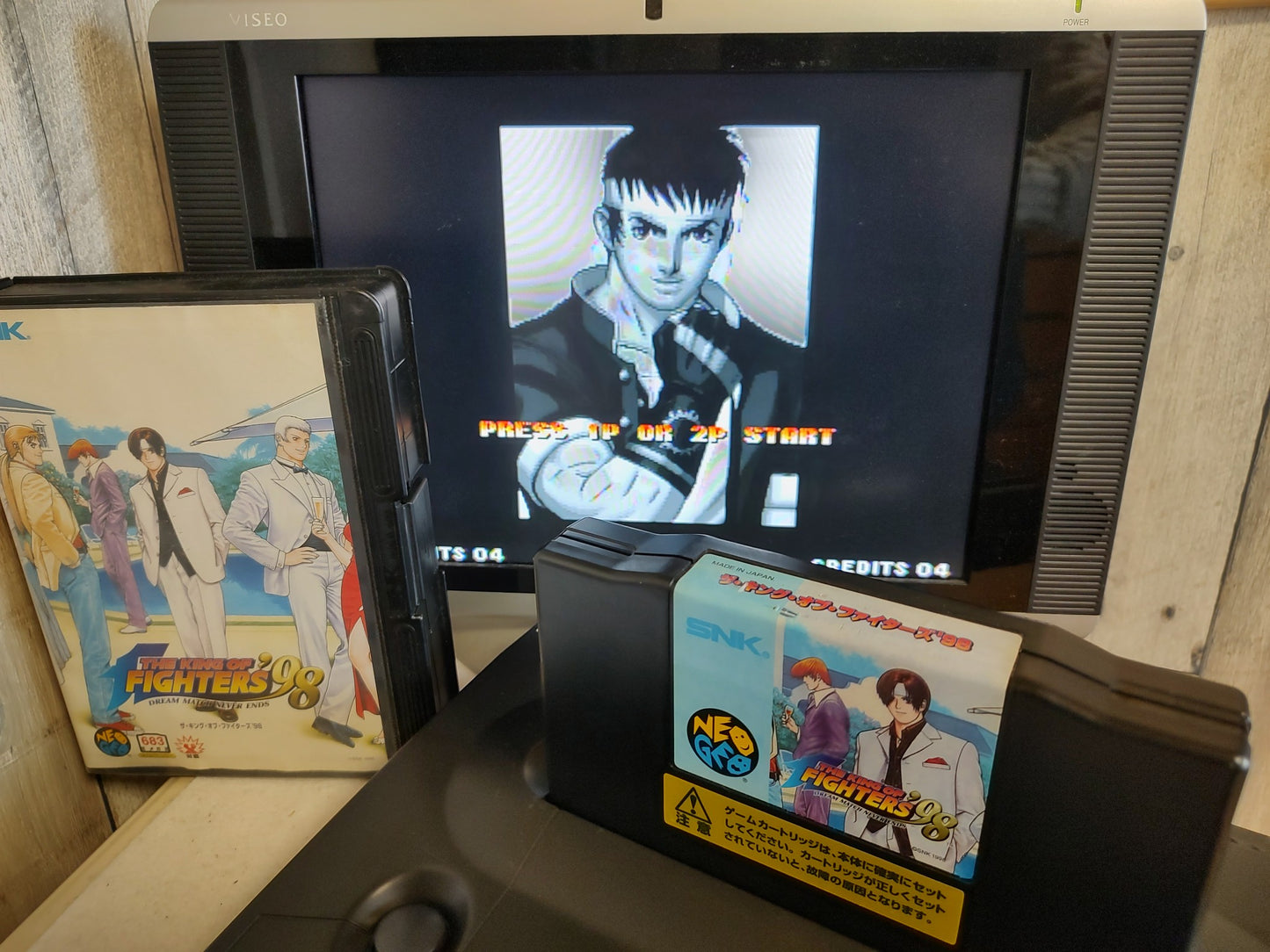 The King of Fighters 98 KOF98 SNK NEO GEO AES Cartridge, Manual Boxed set-f1128-