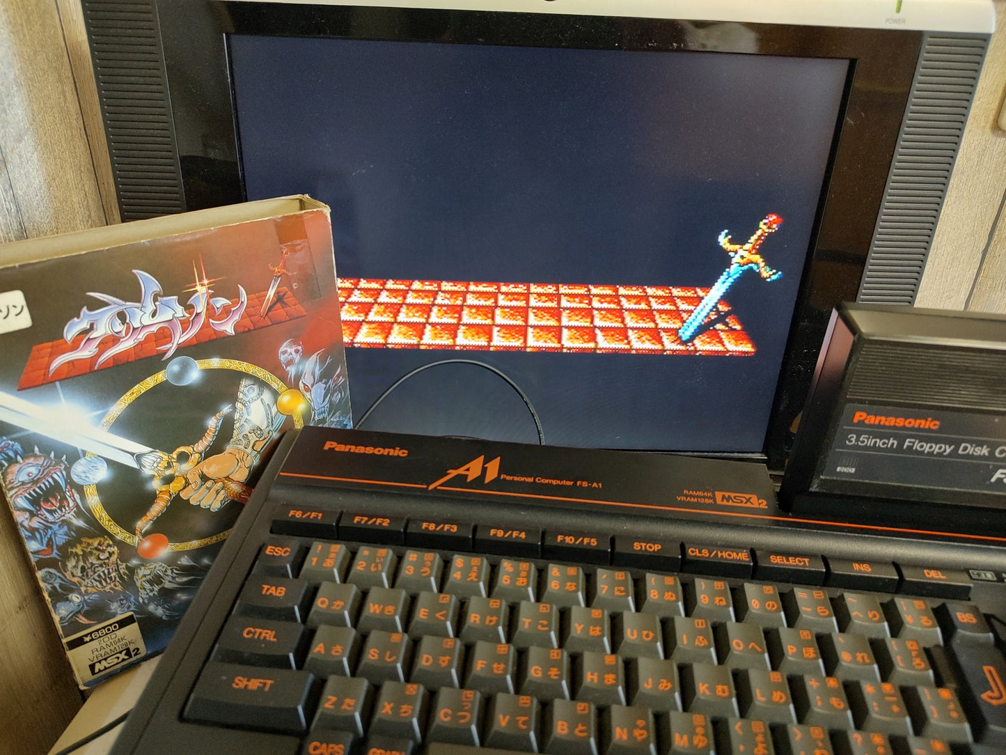 CRIMSON MSX2 3.5FDD,Game disk, w/Manual, Box set, Working-f1128-