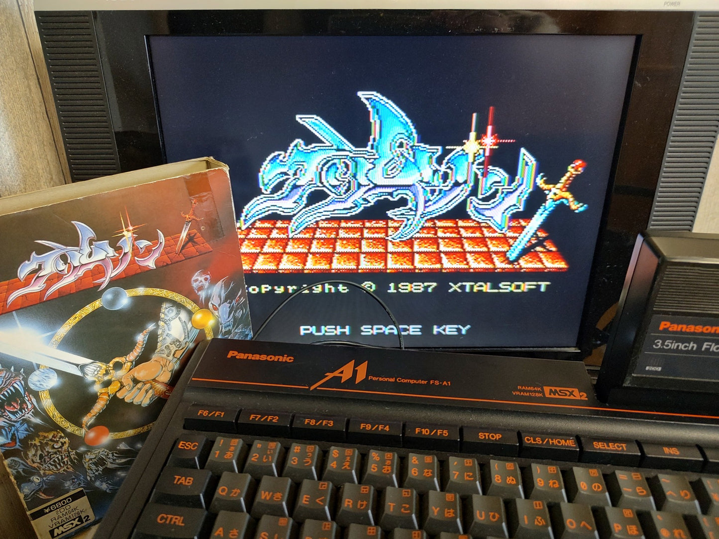 CRIMSON MSX2 3.5FDD,Game disk, w/Manual, Box set, Working-f1128-