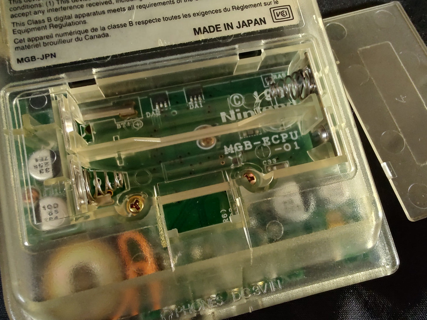 Gameboy Pocket FAMITSU Skeleton MGB-001 Console Game and box set, Working-f1207