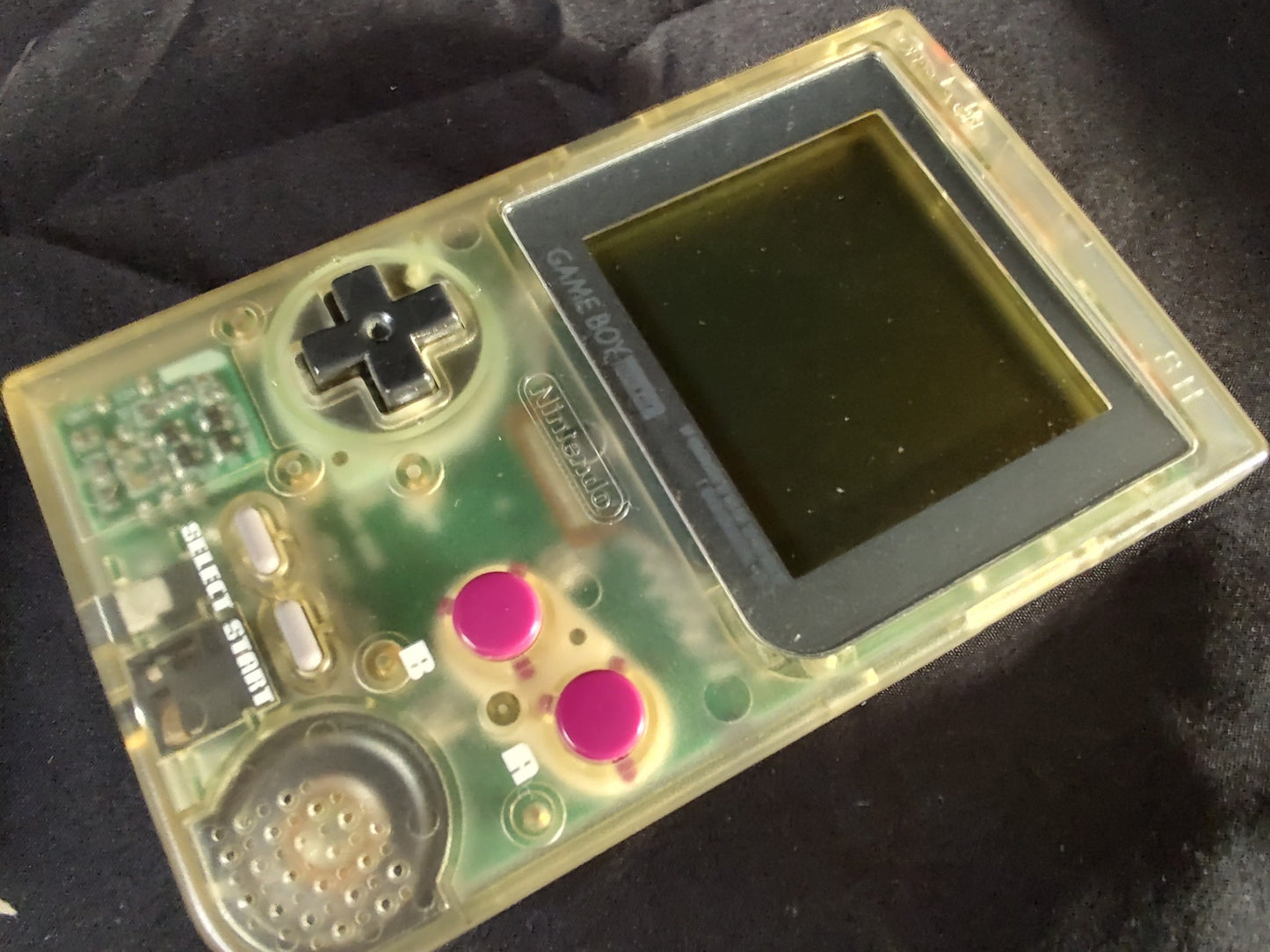 Gameboy Pocket FAMITSU Skeleton MGB-001 Console Game and box set, Working-f1207