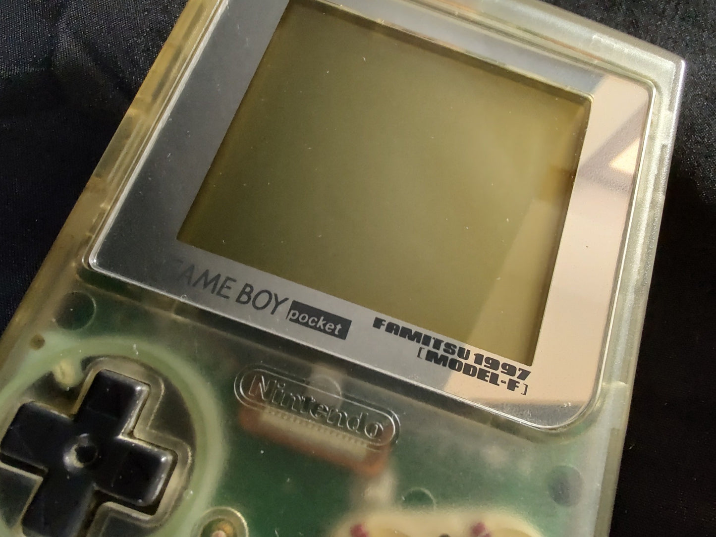Gameboy Pocket FAMITSU Skeleton MGB-001 Console Game and box set, Working-f1207
