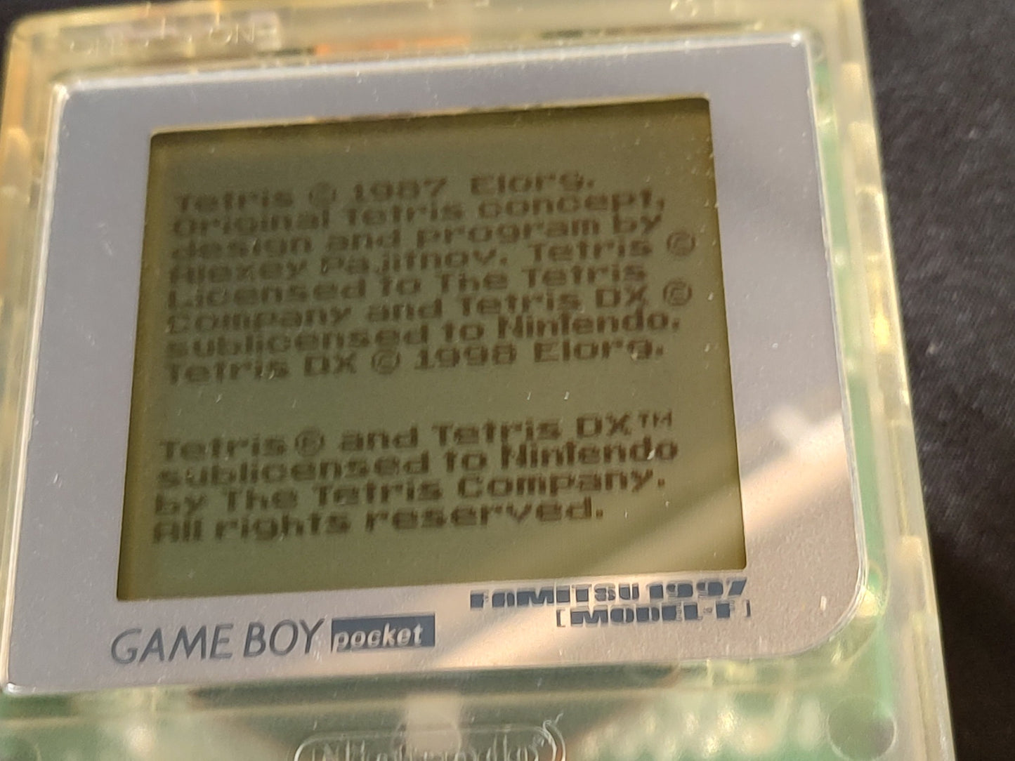 Gameboy Pocket FAMITSU Skeleton MGB-001 Console Game and box set, Working-f1207