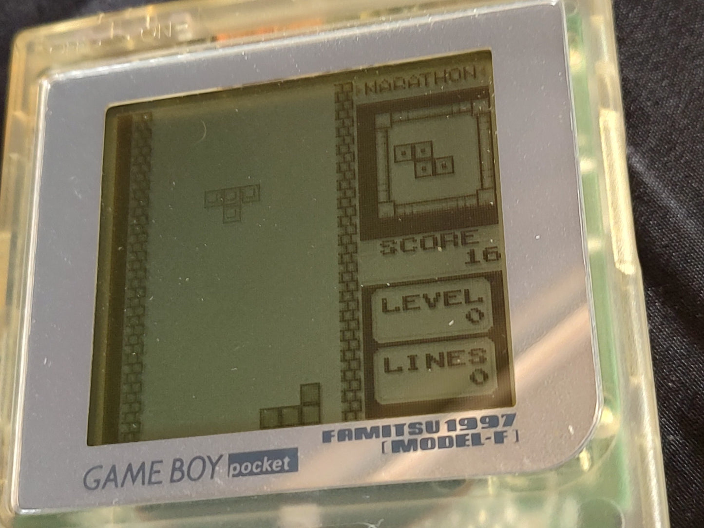 Gameboy Pocket FAMITSU Skeleton MGB-001 Console Game and box set, Working-f1207