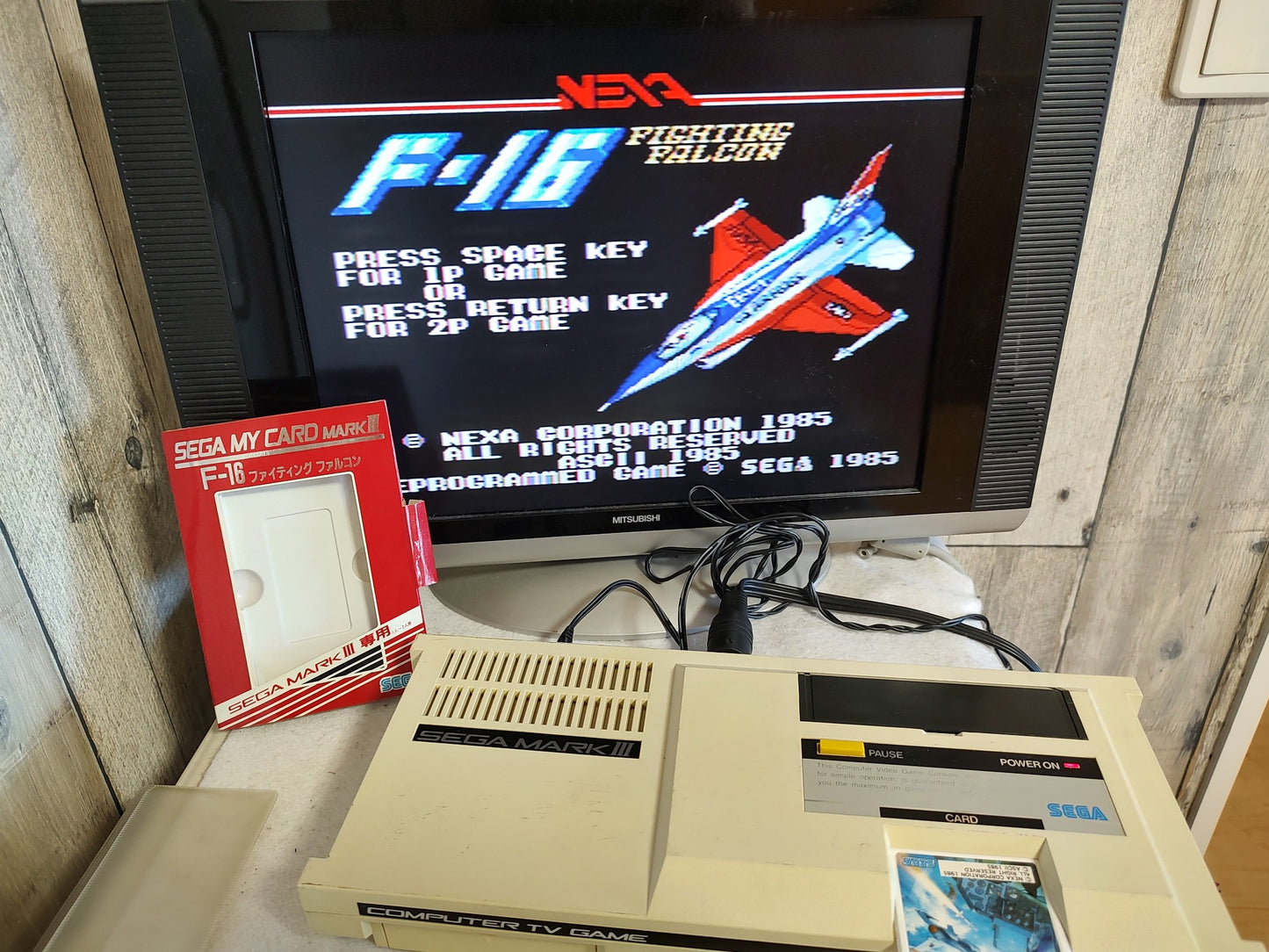 F-16 FIGHTING FALCON My card SEGA Master system /Mark3 w/Manual, Box-f1226-