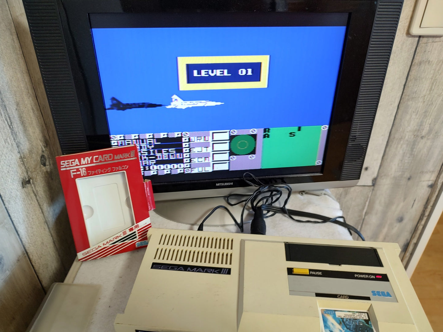 F-16 FIGHTING FALCON My card SEGA Master system /Mark3 w/Manual, Box-f1226-