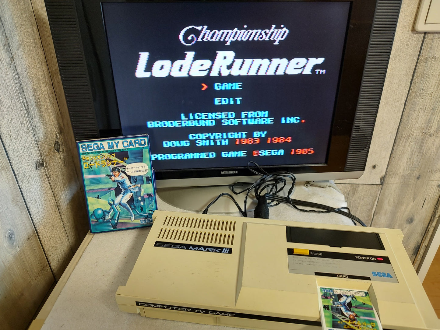 Championship Lode Runner My card SEGA Master system /Mark3 w/Manual, Box-f1226-