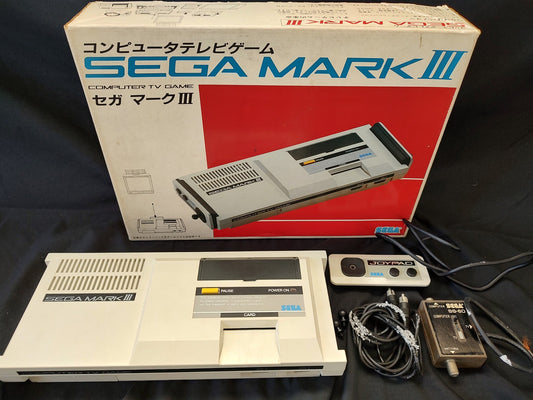 SEGA MARK 3 III CONSOLE (Sega Master System) ,w/Pad and Box, Working-g0109-
