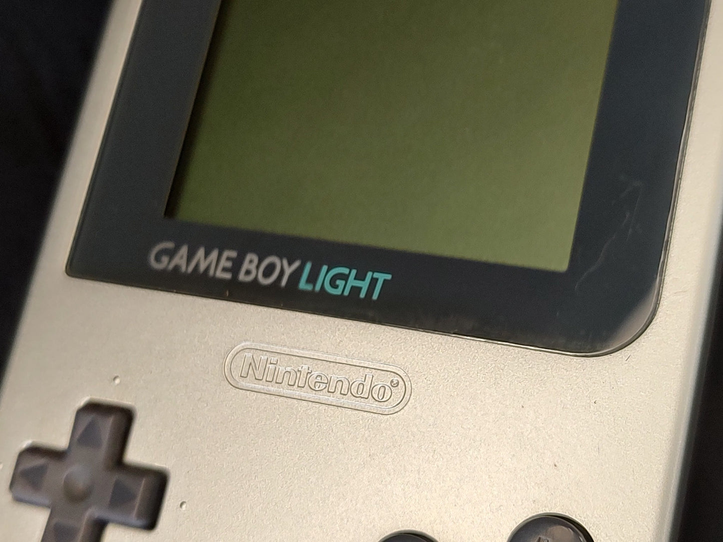 Nintendo Gameboy Light silver color console HGB-101, working -g0112-
