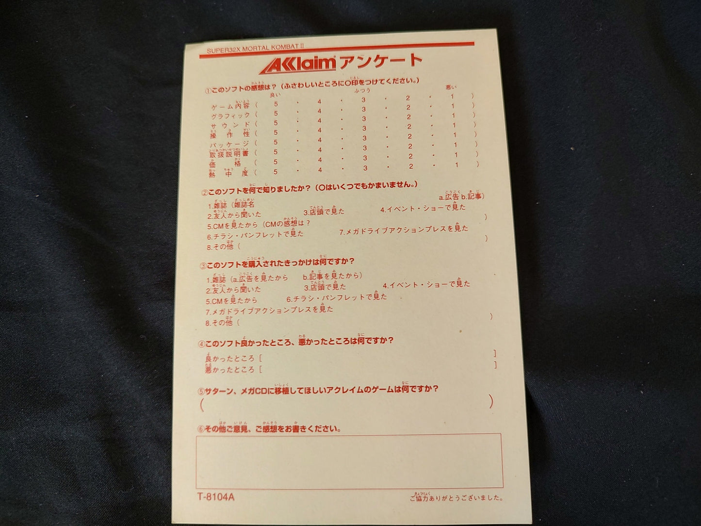 MORTAL KOMBAT 2 Japan SEGA MEGA DRIVE (GENESIS) SUPER 32X set, Working-g0115-