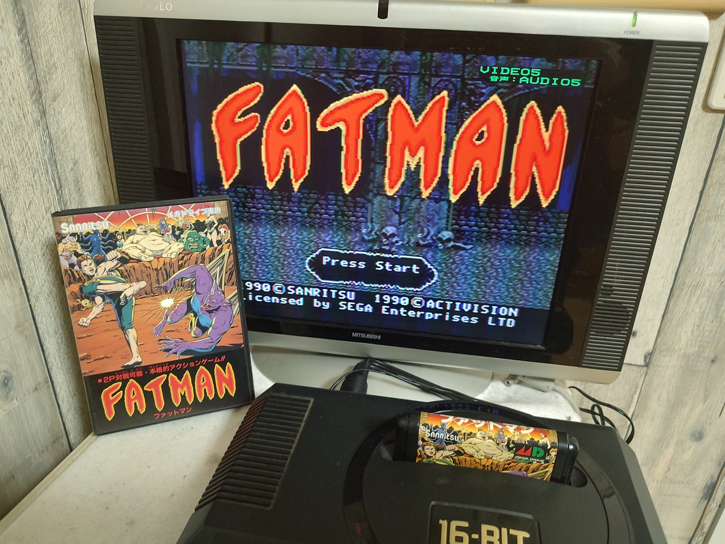 Fatman SEGA MEGA DRIVE Action game Genesis Cartridge Boxed tested-g0122-