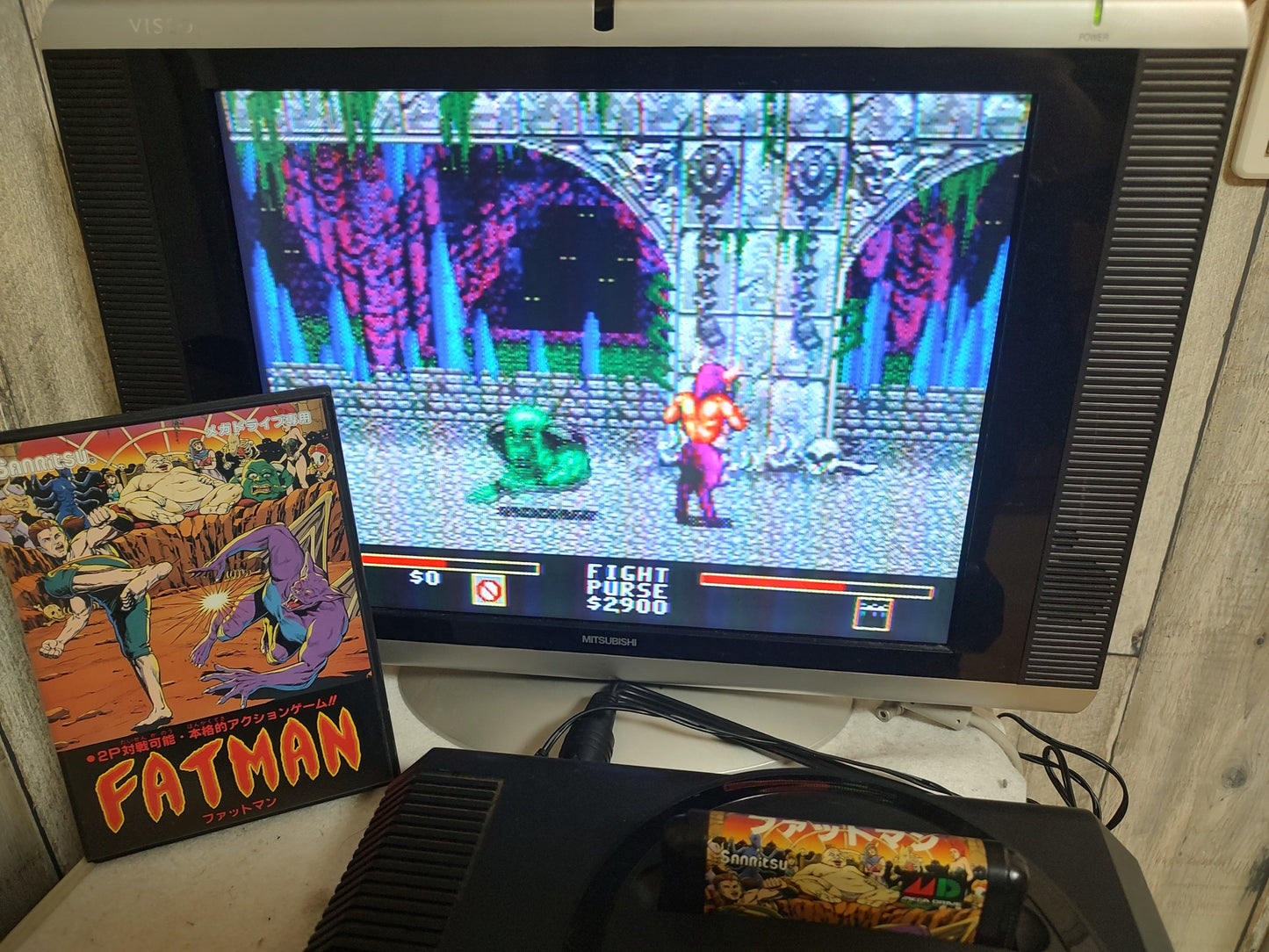 Fatman SEGA MEGA DRIVE Action game Genesis Cartridge Boxed tested-g0122-