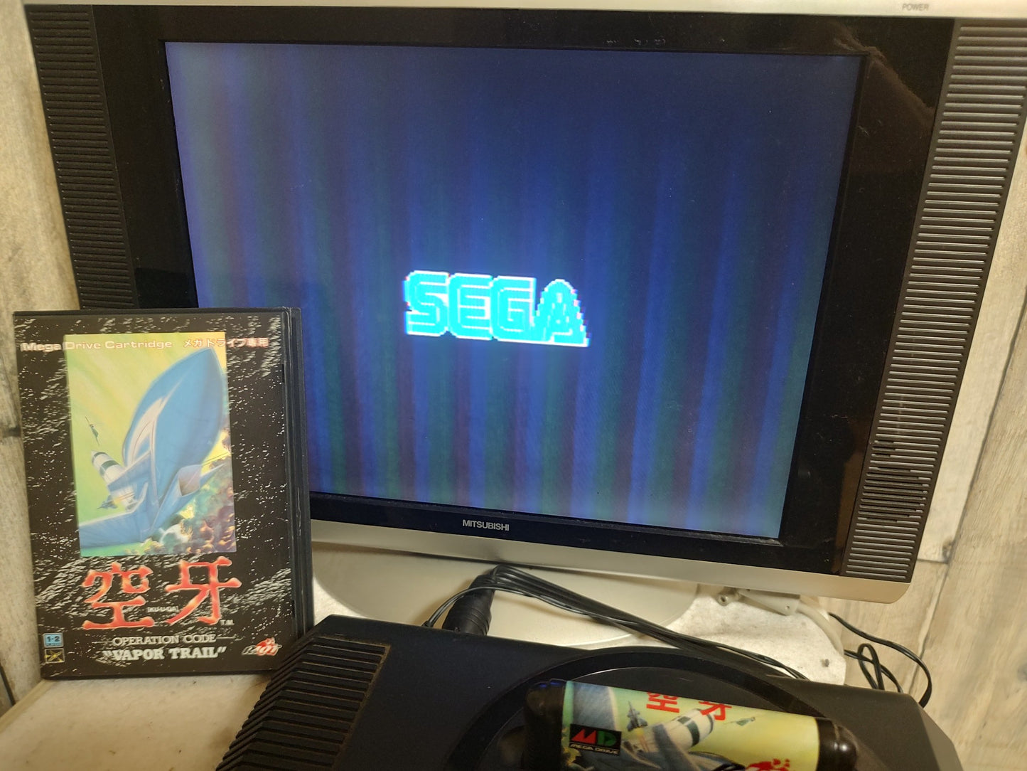 KUGA operation code Vapor Trail SEGA MEGA DRIVE game Genesis w/Manual, Box-g0122