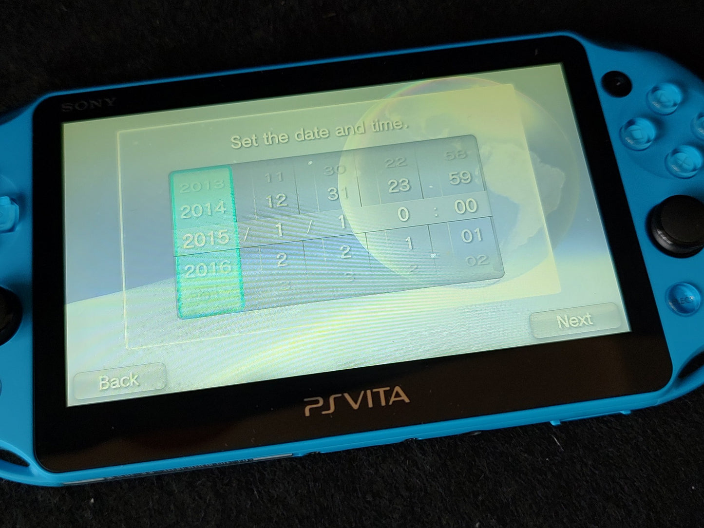 SONY PS Vita PCH-2000 Aqua Blue Console 1GB, w/Manual Box set, Working-g0122-