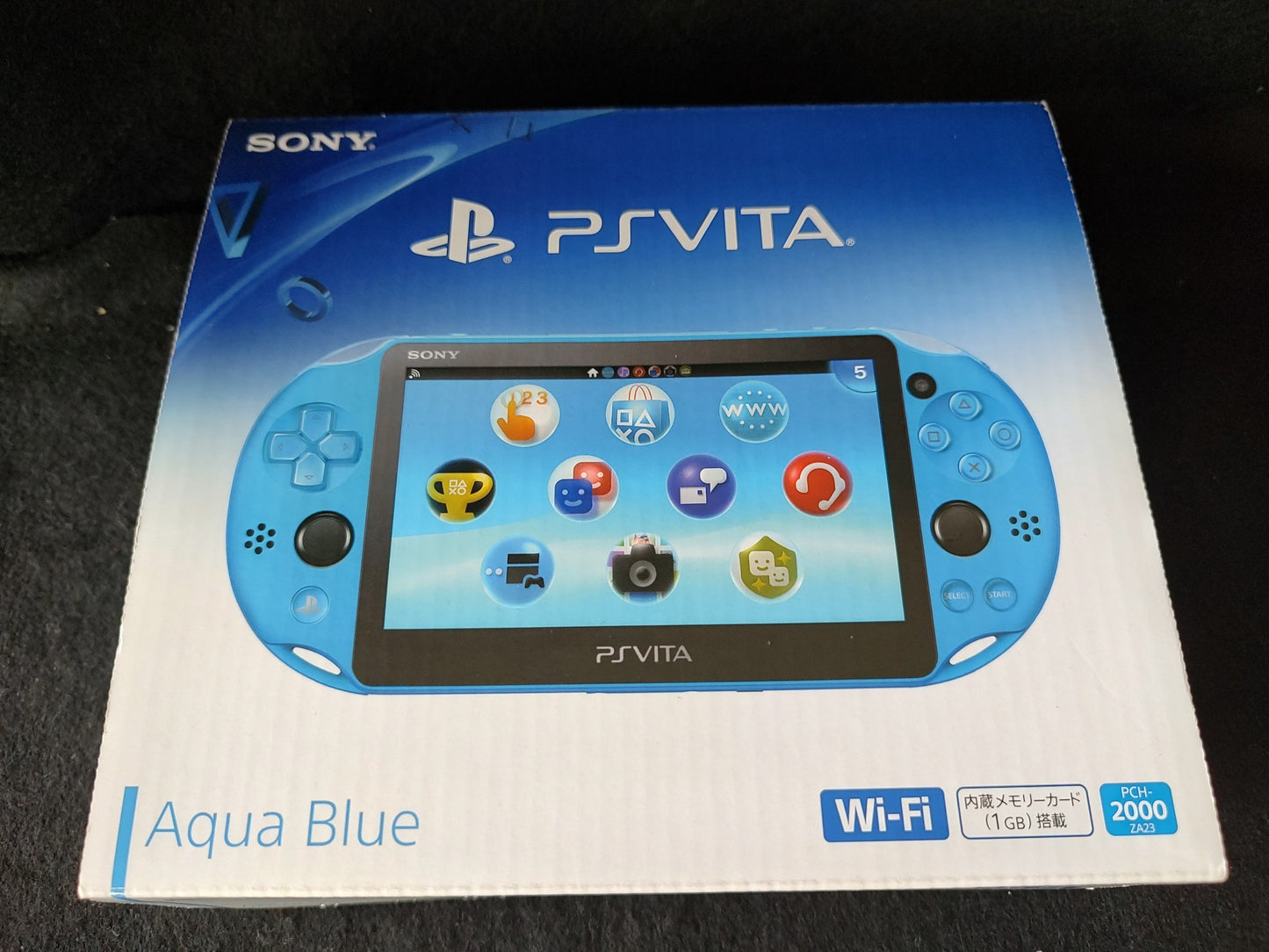 SONY PS Vita PCH-2000 Aqua Blue Console 1GB, w/Manual Box set, Working-g0122-