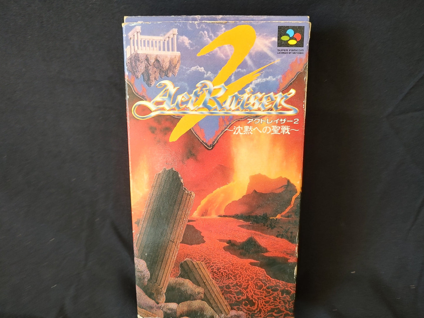 ActRaiser 2 Super Famicom SNES Cartridge,Manual Boxed set tested -g0125-