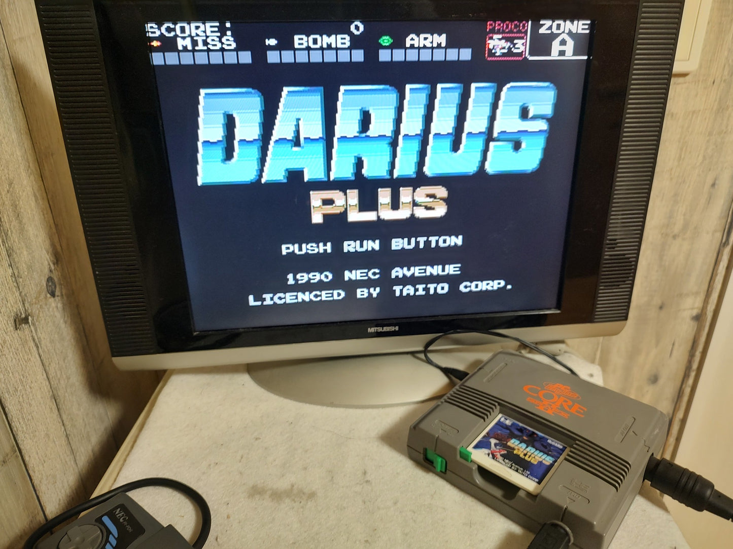 Darius Plus NEC PC Engine TurboGrafx-16 PCE game, Working-g0129-