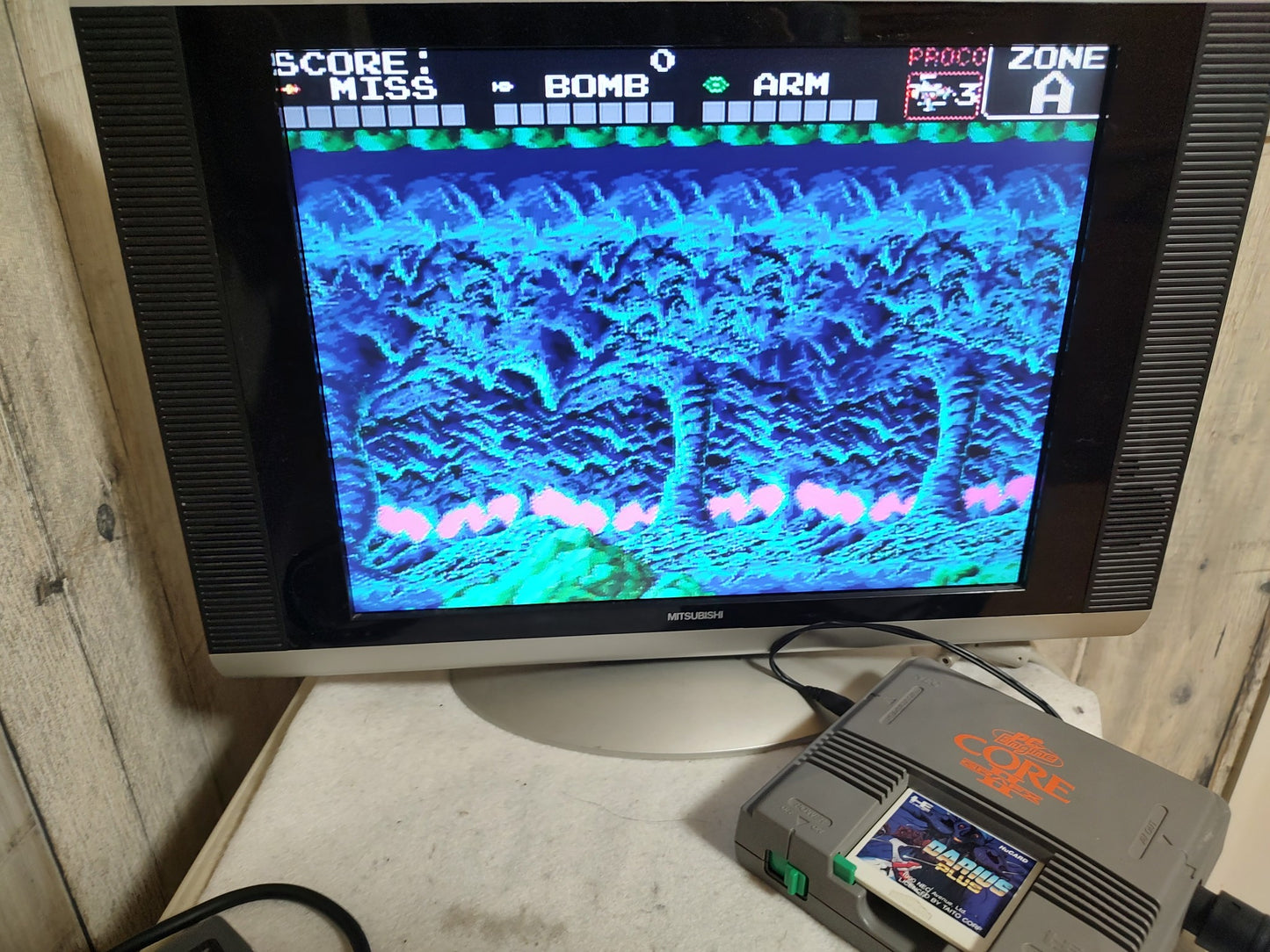 Darius Plus NEC PC Engine TurboGrafx-16 PCE game, Working-g0129-