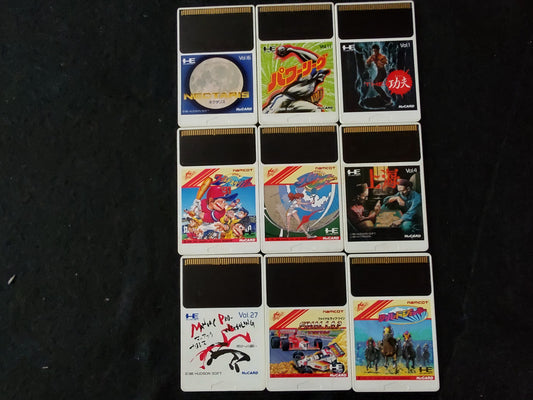 Whole sale Lots of PC Engine Hu-card Games 9-PCS set, Not-tested -g0131-