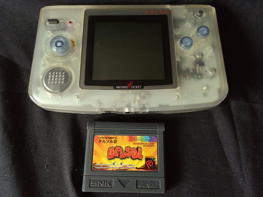 SNK NEOGEO POCKET Color Crystal white Console and Game set tested -g0205-
